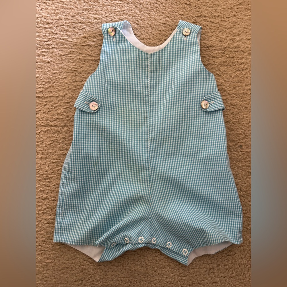 Papo d'Anjo Blue Checkered Kids Bodysuit